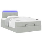 vidaXL Lit ottoman avec matelas et LED gris clair 120x190cm velours