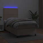 vidaXL Sommier à lattes de lit avec matelas LED Cappuccino 100x200 cm