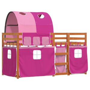 vidaXL Lit superposé sans matelas rose 75x190 cm bois de pin massif