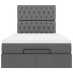 vidaXL Cadre de lit ottoman avec matelas gris foncé 120x200cm tissu