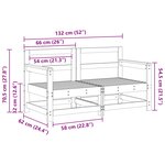 vidaXL Canapé d'angle de jardin Pin massif Brun Ciré