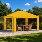 vidaXL Pavillon 4 × 3 m Jaune Polyester et Acier 190 gsm