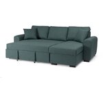 Canapé d'angle convertible réversible 4 places - Tissu Vert - 244 x 151 x 90 - HAMILTON