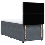 vidaXL Sommier à lattes de lit et matelas Gris foncé 80x200 cm Velours