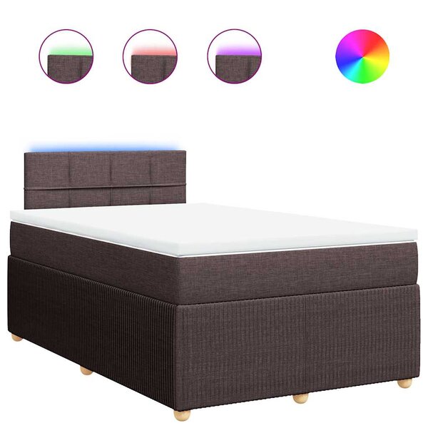 vidaXL Sommier à lattes de lit avec matelas Marron foncé 120x200 cm