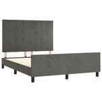 vidaXL Cadre de lit sans matelas gris foncé 140x190 cm velours