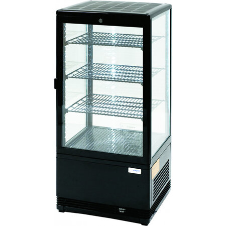 Vitrine réfrigérée 4 faces vitrées eclairage led 78 l - stalgast - noirr600a - acier inoxydable