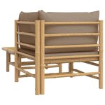 vidaXL Salon de jardin 2 Pièces avec coussins taupe bambou