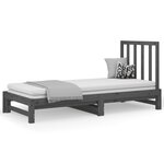 vidaXL Lit coulissant sans matelas gris 2x(90x200) cm