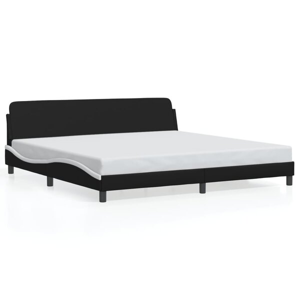 vidaXL Cadre de lit sans matelas noir et blanc 200x200 cm similicuir