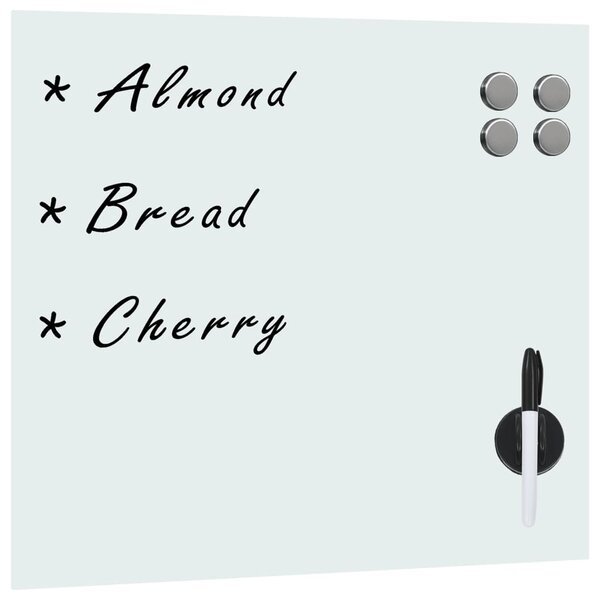 Tableau magnétique panneau écriture école maison bureau mural verre 50 x 50 cm blanc 02_0045507