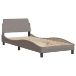 vidaXL Cadre de lit avec tête de lit Dover taupe 90x200cm tissu