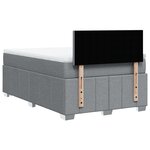 vidaXL Sommier à lattes de lit et matelas gris clair 120x190 cm tissu