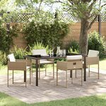 vidaXL Ensemble de salle à manger pour jardin 5 Pièces Beige polyrotin