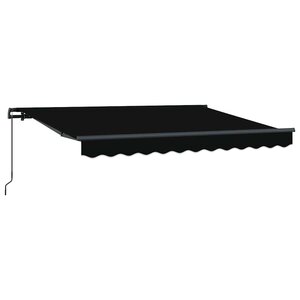 vidaXL Auvent Rétractable Noir 350 x 200 cm Polyester et Aluminium
