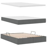 vidaXL Lit avec rangement et LED Gris foncé 140 x 190 cm tissu