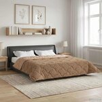 vidaXL Duvet d'hiver Taupe 200 x 200 cm Microfibre et polaire Teddy
