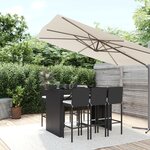 vidaXL Ensemble de bar de jardin 7 Pièces avec coussins noir poly rotin