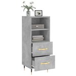vidaXL Buffet Gris béton 34 5x34x90 cm Bois d'ingénierie
