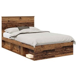 vidaXL Cadre de lit Bois ancien 120 x 200 cm Bois de pin massif