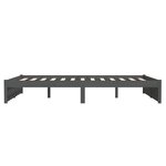 vidaXL Cadre de lit sans matelas gris bois massif 140x200 cm