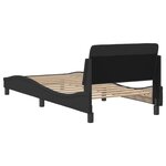 vidaXL Cadre de lit avec tête de lit Noir 90x200 cm Tissu