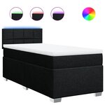 vidaXL Sommier à lattes de lit avec matelas Noir 100x200 cm Tissu