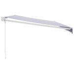 vidaXL Auvent rétractable bleu et blanc 5x3 m tissu et aluminium