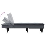 vidaXL Chaise longue gris foncé velours