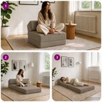 vidaXL Canapé-lit pliable Gris clair 60 x 70 x 41 cm Tissu