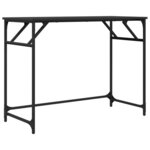 Bureau table poste de travail meuble d'ordinateur informatique étude 100 x 45 x 76 cm bois ingénierie acier enduit de poudre noir 02_0023882