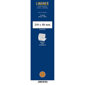 Bandes Klemmfix double soudure 210 x 48 mm pour timbres-poste. Fond - Transparent