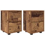 vidaXL Tables de chevet 2 Pièces Bois Ancien 30 5 x 30 x 43 cm