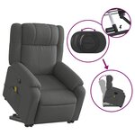 vidaXL Fauteuil de massage inclinable Gris foncé Tissu