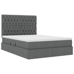 vidaXL Lit avec rangement et matelas Gris foncé 140 x 200 cm Polyester