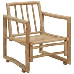 vidaXL Chaises de jardin lot de 2 avec coussins et oreillers Bambou