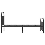 vidaXL Cadre de lit métal sans matelas avec pied de lit noir 100x190cm