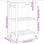 vidaXL Chariot de cuisine MONZA 60x40x88 5 cm bois massif de pin