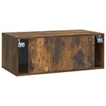 vidaXL Meuble TV mural 78 5 x 41 x 30 cm Chêne fumé Bois d'ingénierie