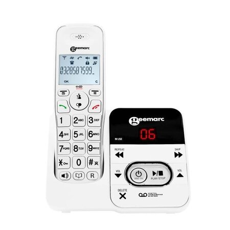 GEEMARC Téléphone grosses touches sénior amplifié numérique sans fil  AMPLIDECT 295 - Avec répondeur intégré - La Poste