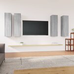 vidaXL Meubles TV 4 Pièces Sonoma gris 30 5x30x110 cm Bois d'ingénierie