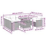vidaXL Salon de jardin avec coussins 10 Pièces beige résine tressée