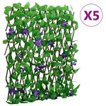 vidaXL Treillis de lierre artificiel extensible 5 Pièces vert 180x70 cm