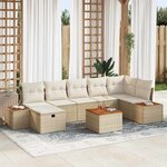 vidaXL Ensemble de canapé de jardin 8 Pièces Beige 55 x 62 x 69 cm