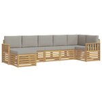 vidaXL Ensemble de canapés d'extérieur 6 pc Blanc et gris clair