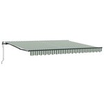 Auvent rétractable automatique vidaXL Vert et blanc 400x350 cm