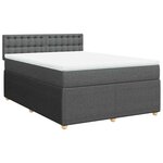 vidaXL Sommier à lattes de lit avec matelas Gris foncé 140x190cm Tissu