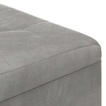 vidaXL Pouf de rangement Gris clair 60 x 60 x 45 cm Velours