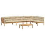 vidaXL Salon palette de jardin avec coussins 5Pièces bois d'acacia massif