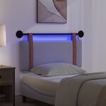vidaXL Tête de lit suspendue Avec lumière LED Gris clair PU antique